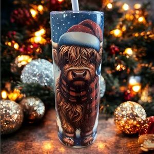 Red Highland Cow Tumbler